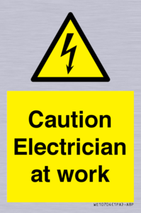 Caution Electrician at work